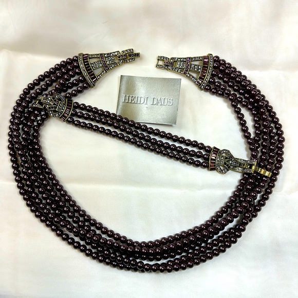 Heidi Daus beaded rhinestone crystals necklace bracelet set 2pc - Picture 1 of 13